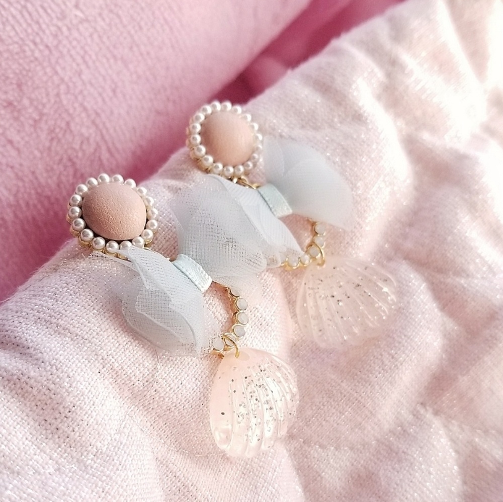 🔥LAST 1🔥NEW HANDMADE MACAROONS SHELLS EARRINGS - Picture 5 of 9